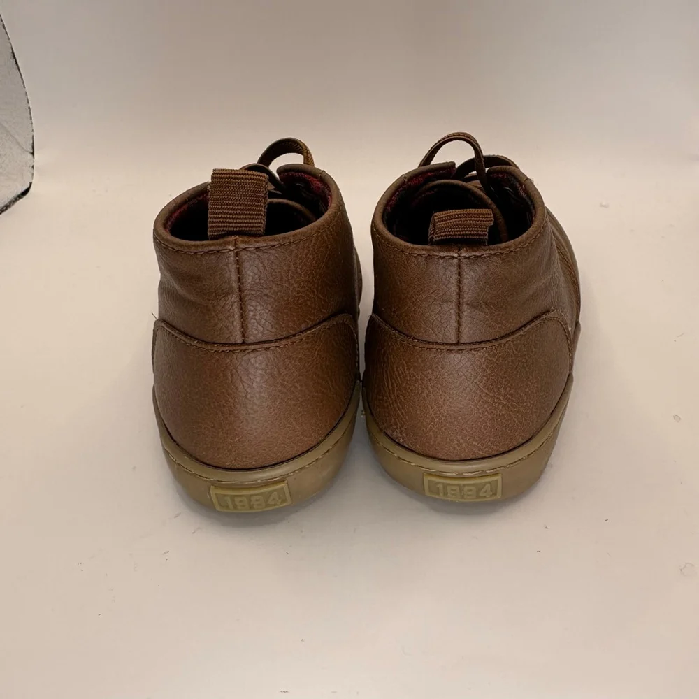 Boys Old Navy Brown Red Plaid Boots‎ Size 9 (Toddler Boy)